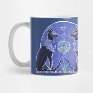 Egyptian Cats and Hookah batik style Mug